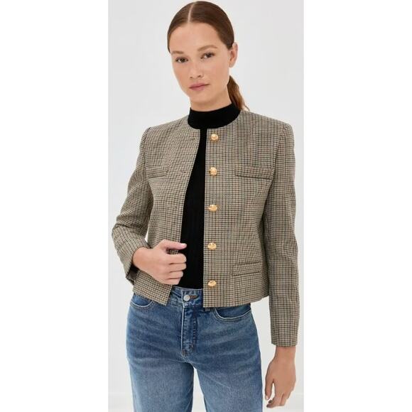 NWT Nili Lotan Sloane Jacket in Hunter Check Houndstooth Virgin Wool Womens 2 - Picture 1 of 9